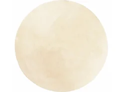Alfombra de pelo corto suave lavable HUARTE crema Ø 100 cm ES85635