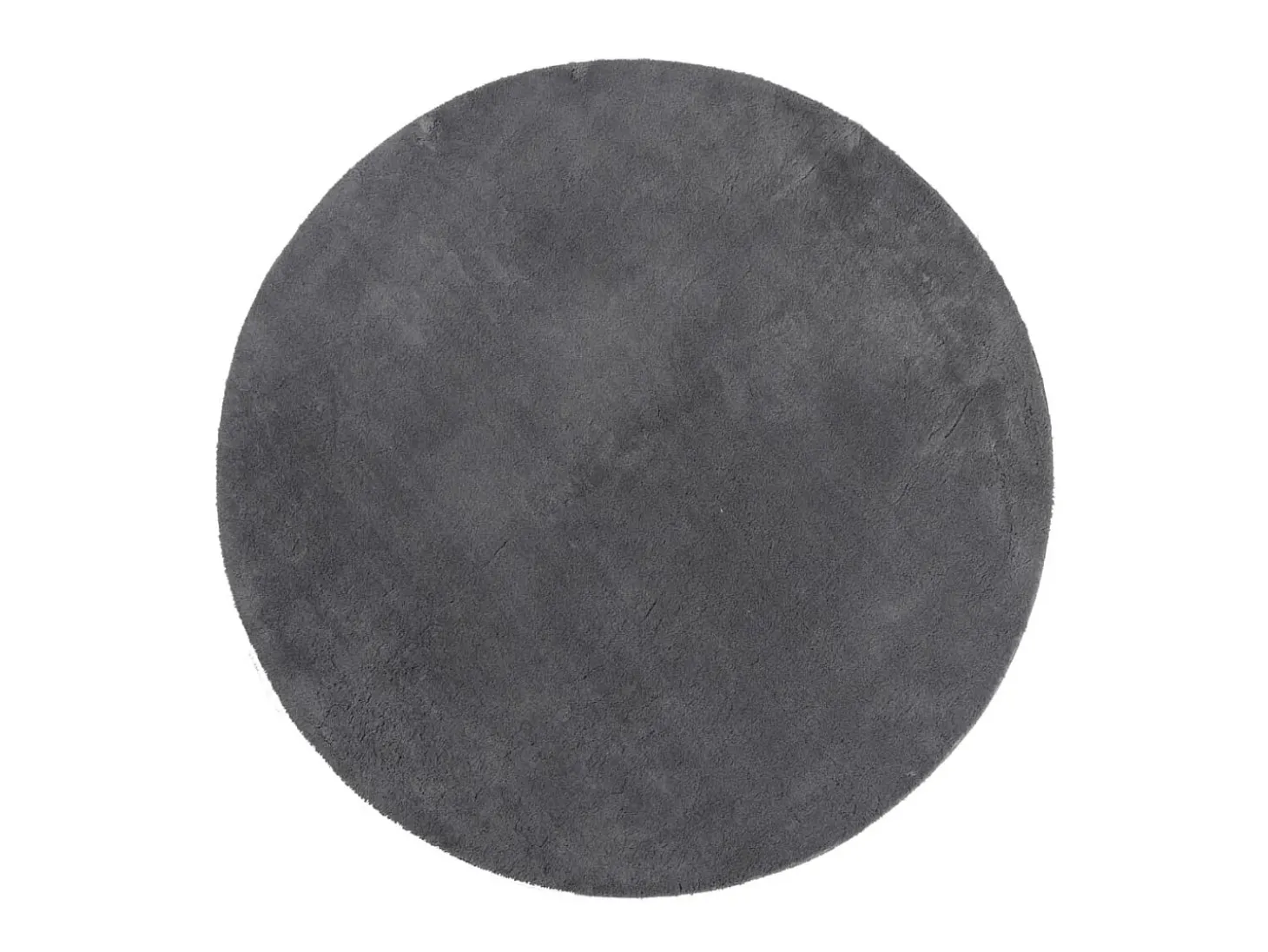 Alfombra de pelo corto suave lavable HUARTE antracita Ø 80 cm ES91892