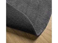 Alfombra de pelo corto suave y lavable gris antracita Ø 80 cm