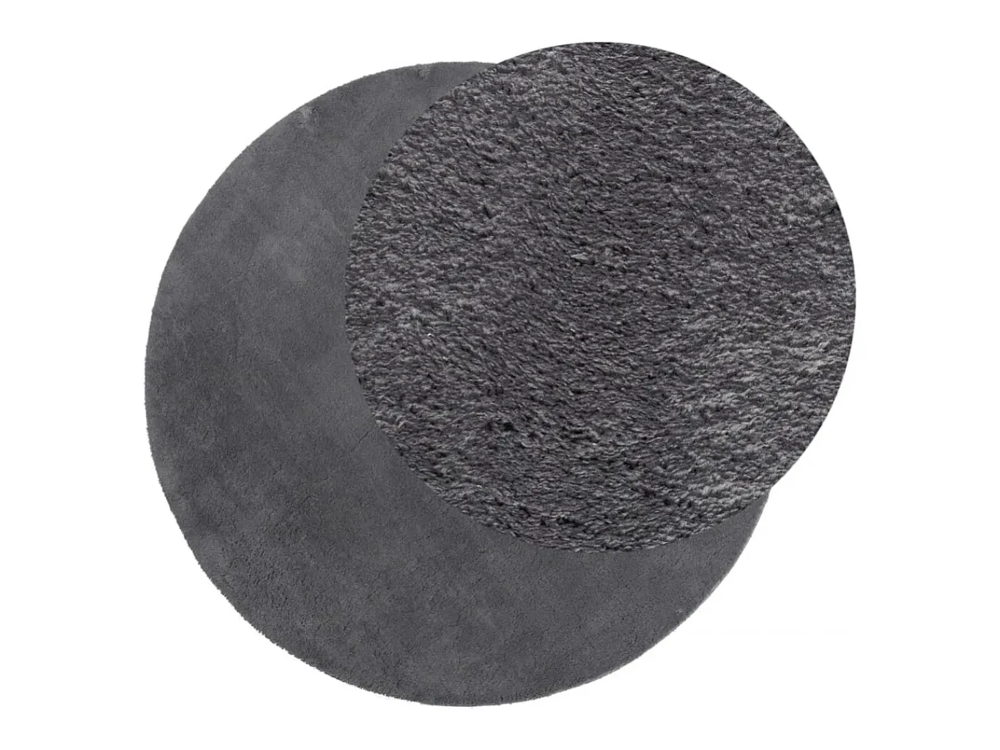 Alfombra de pelo corto suave y lavable gris antracita Ø 80 cm