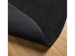 Alfombra de pelo corto suave lavable HUARTE negro Ø 160 cm