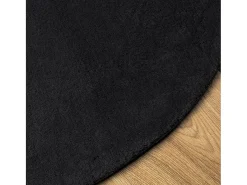 Alfombra de pelo corto suave lavable HUARTE negro Ø 160 cm