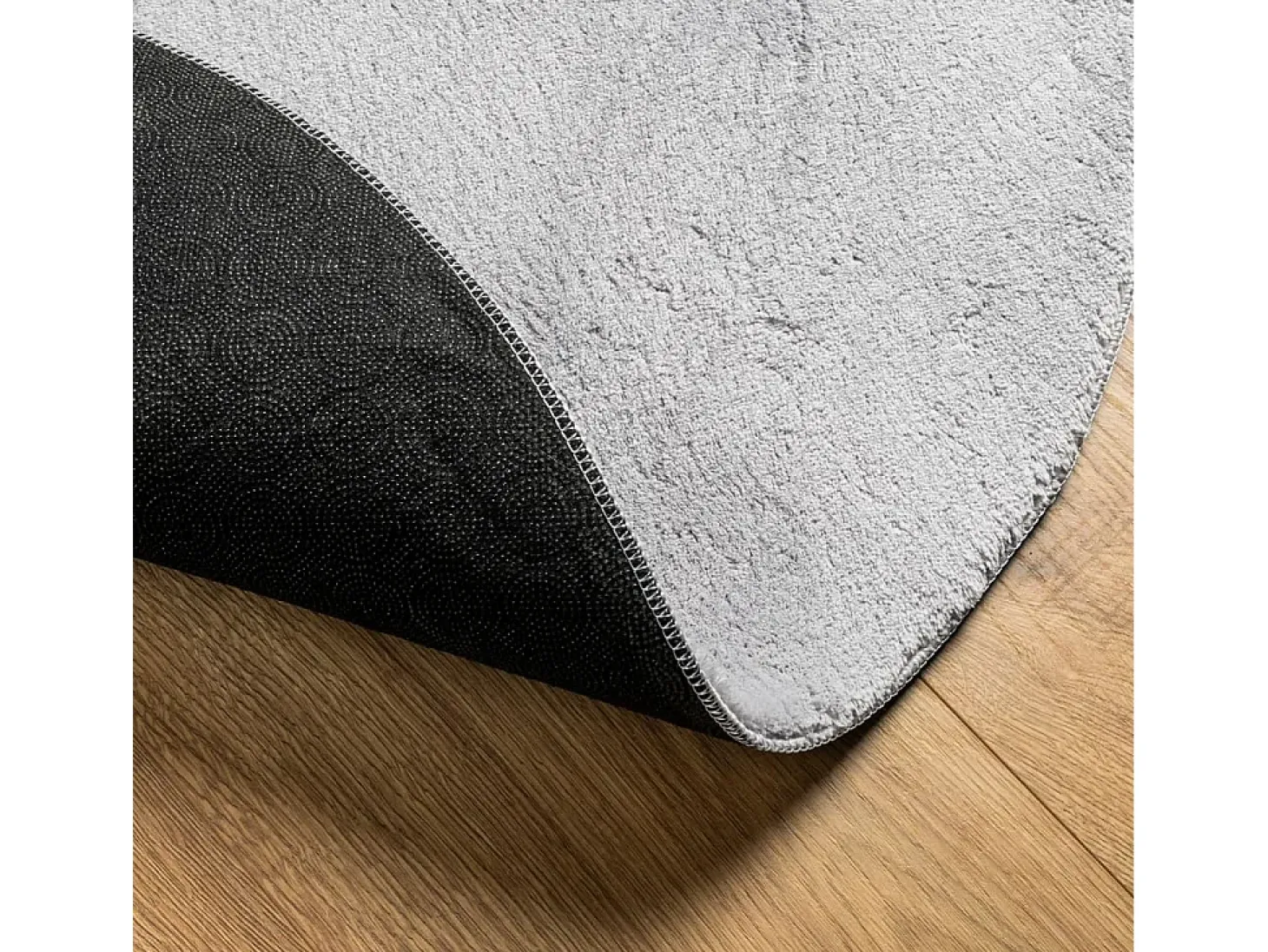 Alfombra de pelo corto suave lavable HUARTE gris Ø 160 cm ES31348