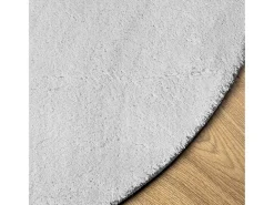 Alfombra de pelo corto suave lavable HUARTE gris Ø 160 cm ES31348