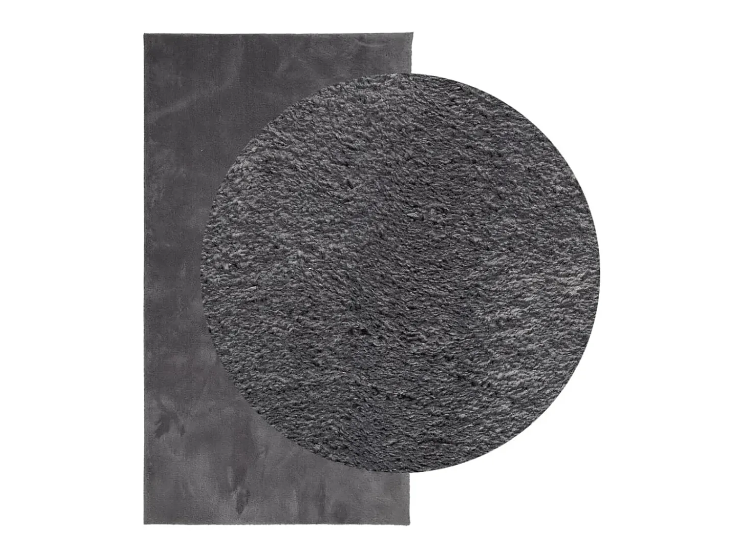 Alfombra de pelo corto suave lavable HUARTE antracita 80x150 cm ES38283