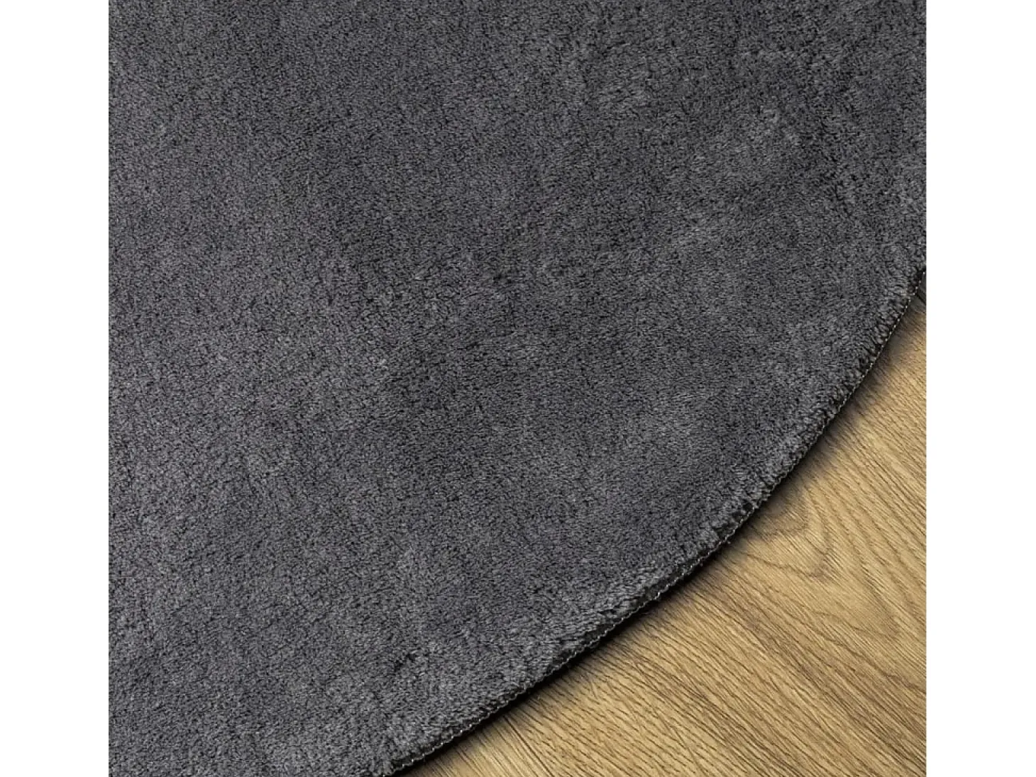 Alfombra de pelo corto suave y lavable gris antracita Ø 200 cm