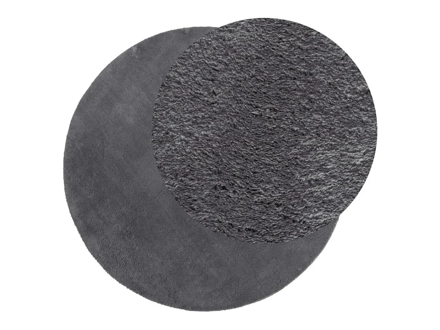 Alfombra de pelo corto suave y lavable gris antracita Ø 200 cm