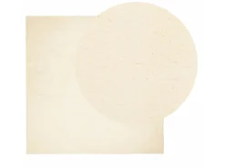 Alfombra de pelo corto suave lavable HUARTE crema 120x120 cm ES43880