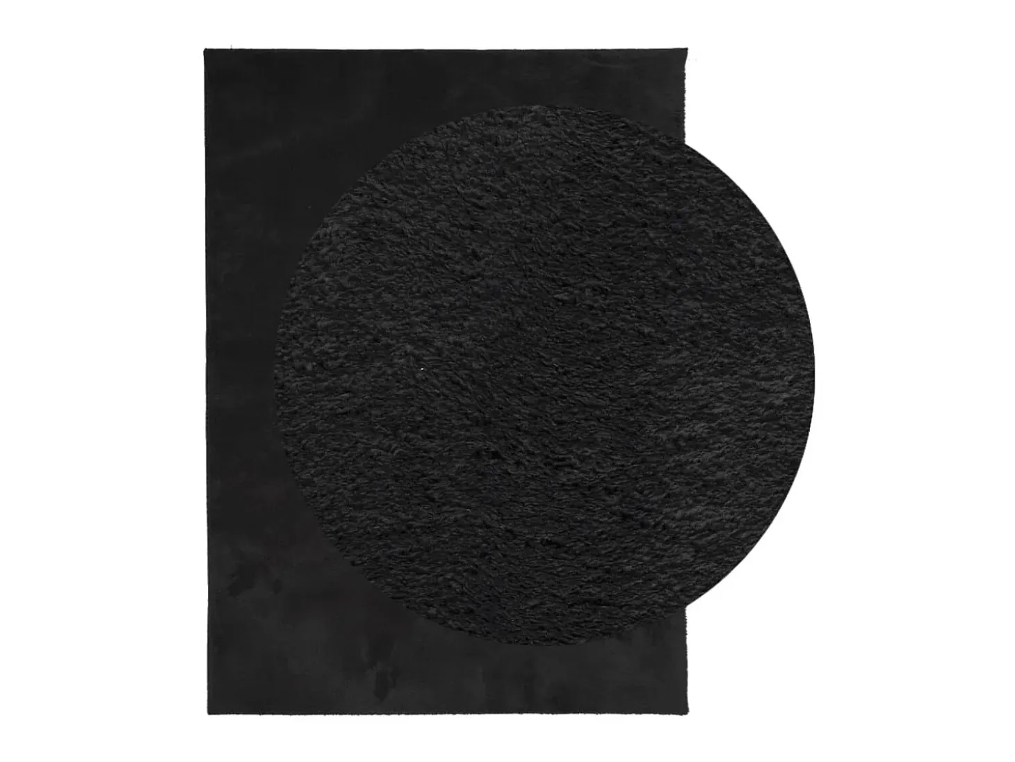 Alfombra de pelo corto suave lavable HUARTE negro 160x230 cm ES75483