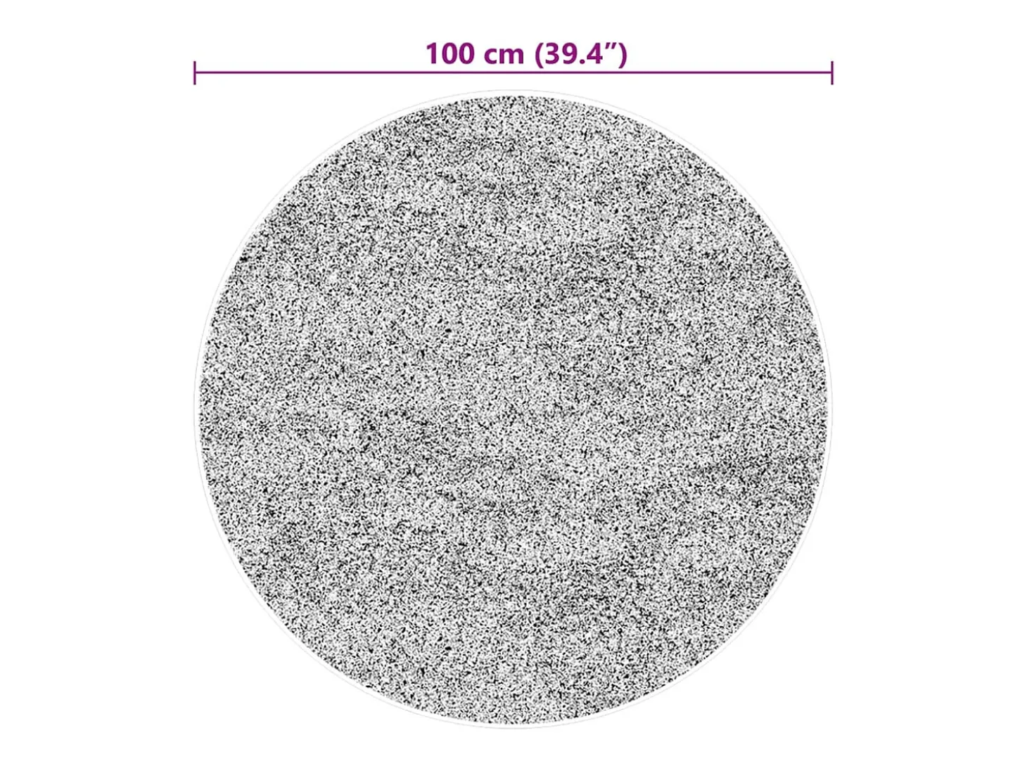 Alfombra de pelo corto suave lavable HUARTE gris Ø 100 cm