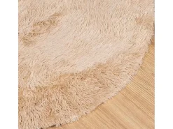 Alfombra de pelo largo beige NAVARRA 160x160 cm poliéster