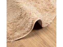 Alfombra de pelo largo beige NAVARRA 160x160 cm poliéster