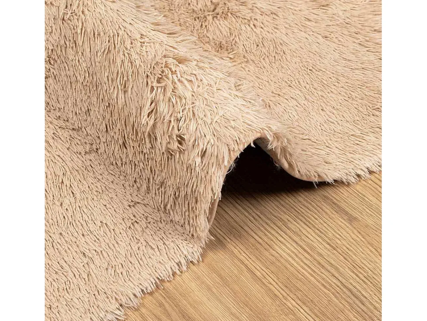Alfombra de pelo largo beige NAVARRA 240x240 cm poliéster