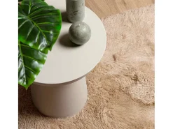 Alfombra de pelo largo beige NAVARRA 160x160 cm poliéster