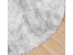 Alfombra de pelo largo gris plata NAVARRA 200x200 cm