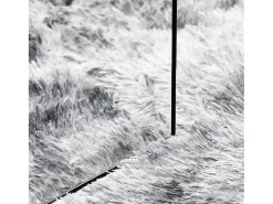 Alfombra de pelo largo gris plata NAVARRA 200x200 cm