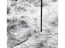 Alfombra de pelo largo gris plata NAVARRA 200x200 cm