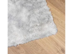 Alfombra de pelo largo gris plata NAVARRA 200x290 cm
