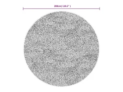 Alfombra de pelo largo moderna negro y crema Ø 280 cm