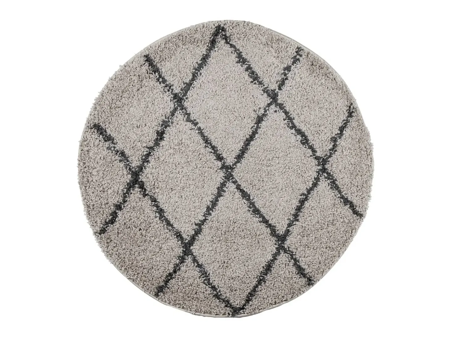 Alfombra de pelo largo moderna PAMPLONA beige antracita Ø120 cm ES11835