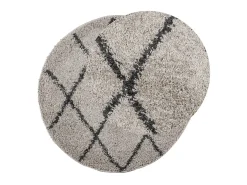 Alfombra de pelo largo moderna PAMPLONA beige antracita Ø120 cm ES11835