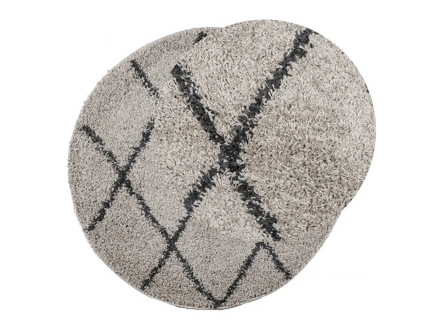 Alfombra de pelo largo moderna PAMPLONA beige antracita Ø120 cm ES11835
