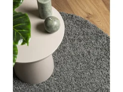 Alfombra de pelo largo moderna verde Ø 120 cm