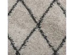 Alfombra de pelo largo moderna beige y antracita Ø 100 cm