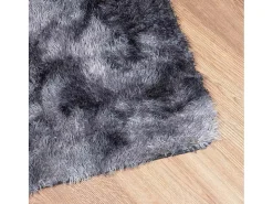Alfombra de pelo largo NAVARRA gris oscuro 120x120 cm
