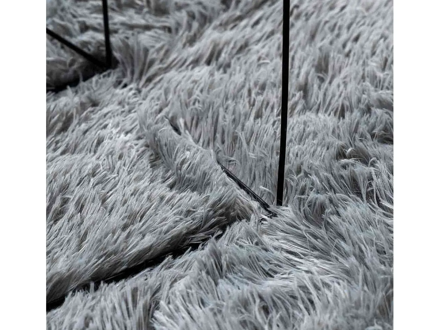 Alfombra de pelo largo NAVARRA gris claro 120x120 cm