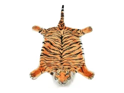 Alfombra de peluche Tigre 144 cm Marrón Decoración Realista para Niños y Adultos