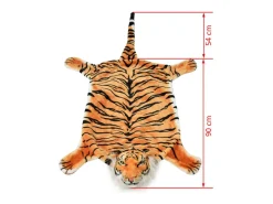 Alfombra de peluche Tigre 144 cm Marrón Decoración Realista para Niños y Adultos