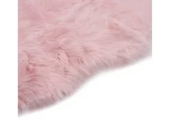 Alfombra de piel de oveja sintética rosa 60x90 cm