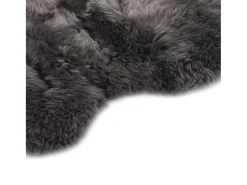 Alfombra de piel de oveja gris claro 60x90 cm ES48082