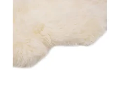 Alfombra de piel de oveja blanco 60x180 cm
