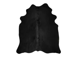 Alfombra de piel de vaca auténtica negra 150 x 170 cm