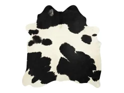 Alfombra de piel de vaca auténtica en blanco y negro 150 x 170 cm