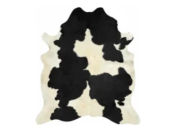 Alfombra de piel de vaca auténtica en blanco y negro 150 x 170 cm