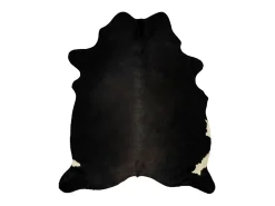 Alfombra de piel de vaca auténtica negro 150x170 cm ES59773