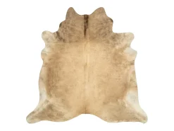 Alfombra de piel de vaca auténtica beige 150x170 cm