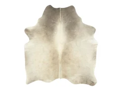 Alfombra de piel de vaca auténtica beige 150x170 cm