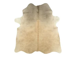 Alfombra de piel de vaca auténtica beige 150x170 cm