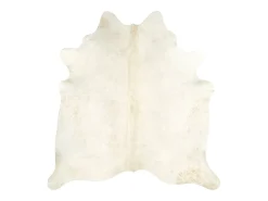 Alfombra de piel de vaca auténtica beige 150x170 cm