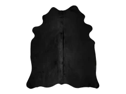 Alfombra de piel de vaca auténtica negra 180x220 cm ES73466