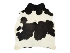 Alfombra de piel de vaca real negro y blanco 150x170 cm