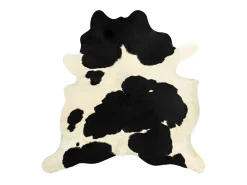 Alfombra de piel de vaca auténtica negro y blanco 180x220 cm ES69665