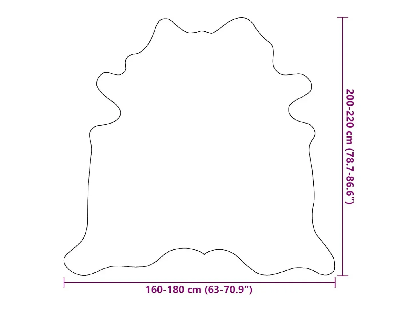 Alfombra de piel de vaca auténtica marrón y blanca 180x220 cm