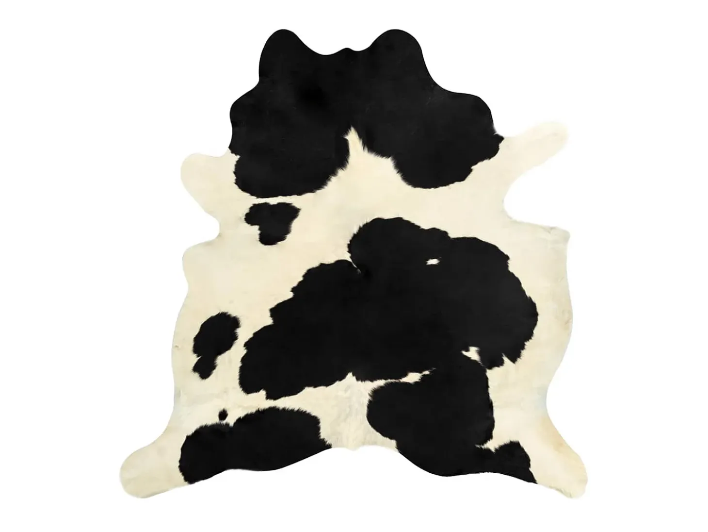 Alfombra de piel de vaca real negro y blanco 150x170 cm ES87710