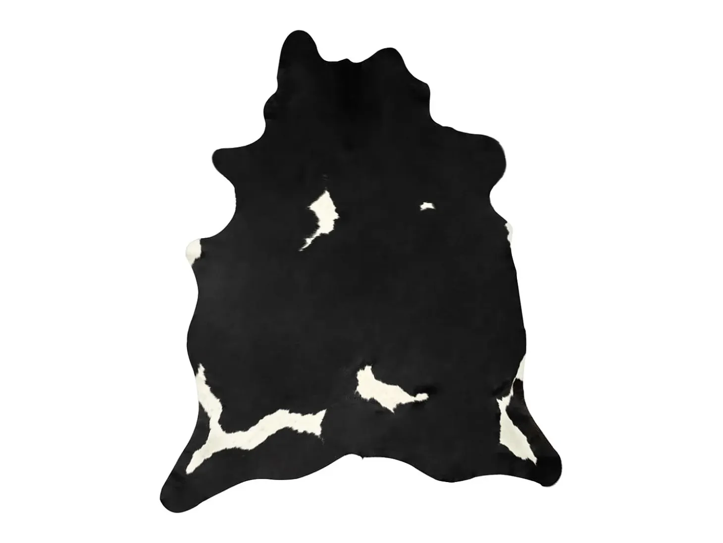 Alfombra de piel de vaca real negro y blanco 150x170 cm ES87710