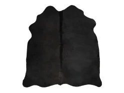 Alfombra de piel de vaca auténtica negro 150x170 cm